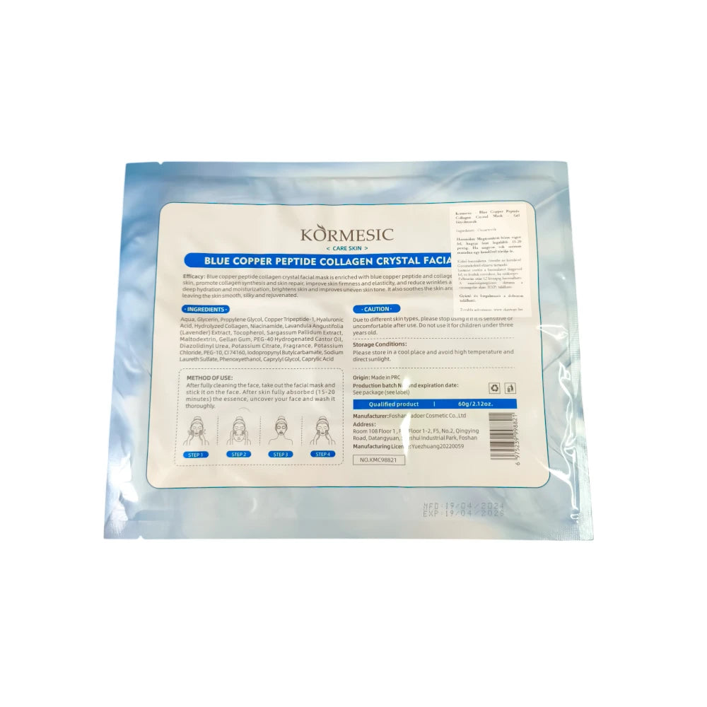 Kormesic - Blue Copper Peptide Collagen Crystal Mask - Gel Sheet Mask