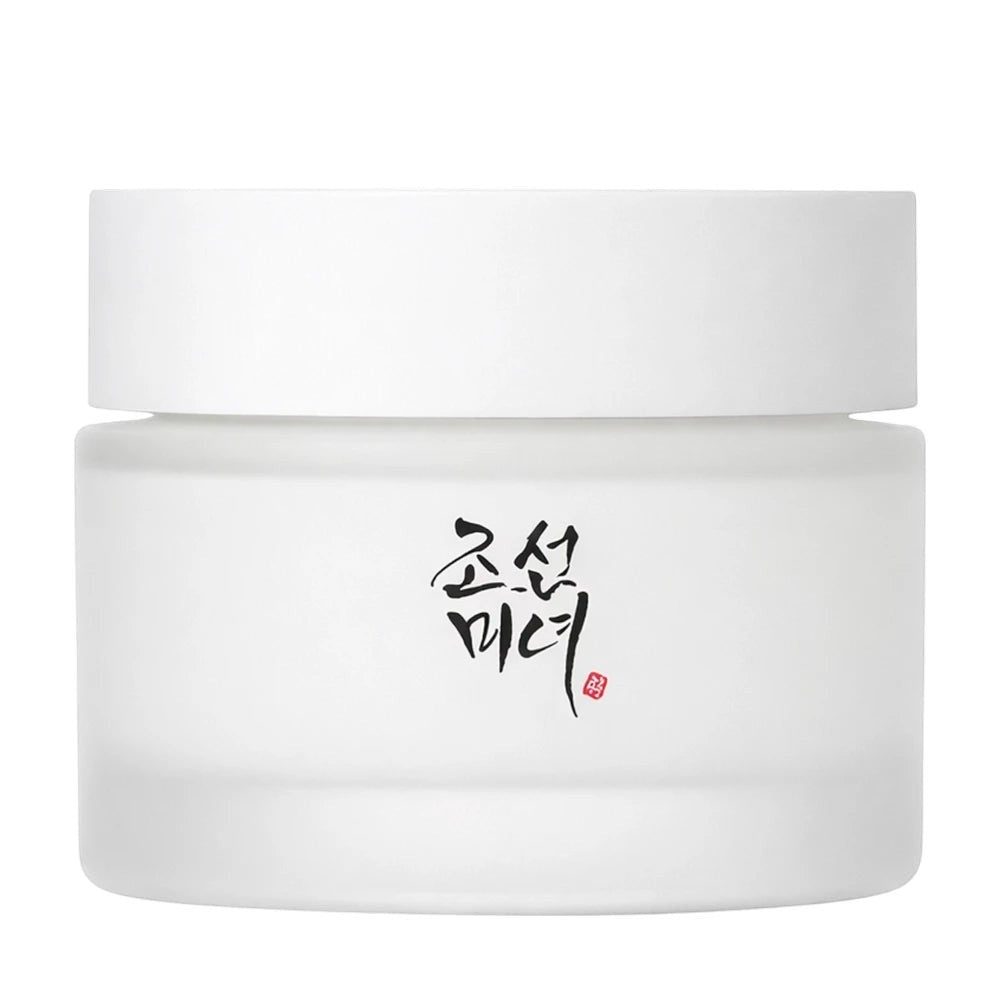 Skin TOGO Beauty of Joseon Dynasty Cream in a minimalist white frosted glass jar with traditional Korean calligraphy.