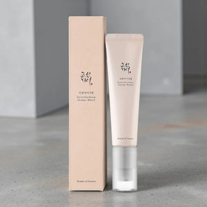 Skin TOGO Beauty of Joseon Revive Eye Serum with ginseng and retinal in a beige tube and matching cardboard box.