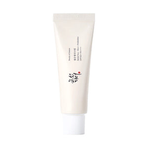 Skin TOGO Beauty of Joseon Relief Sun Rice + Probiotics SPF50+ PA++++ sunscreen tube in a minimalist beige design.