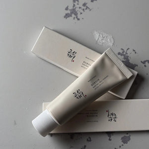 Skin TOGO Beauty of Joseon Relief Sun Rice + Probiotics SPF50+ PA++++ sunscreen tube and packaging box.