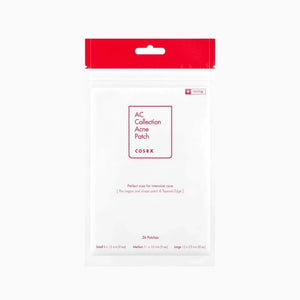 Skin TOGO Cosrx AC Collection Acne Patch pack containing 26 hydrocolloid stickers in three different sizes.