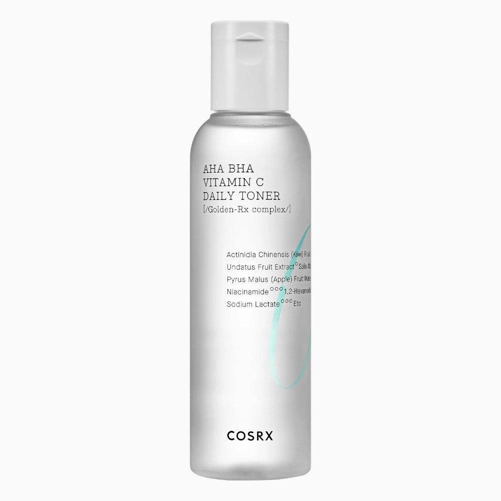 Skin TOGO COSRX AHA BHA Vitamin C Daily Toner in a 150ml clear bottle for gentle exfoliation and skin brightening.