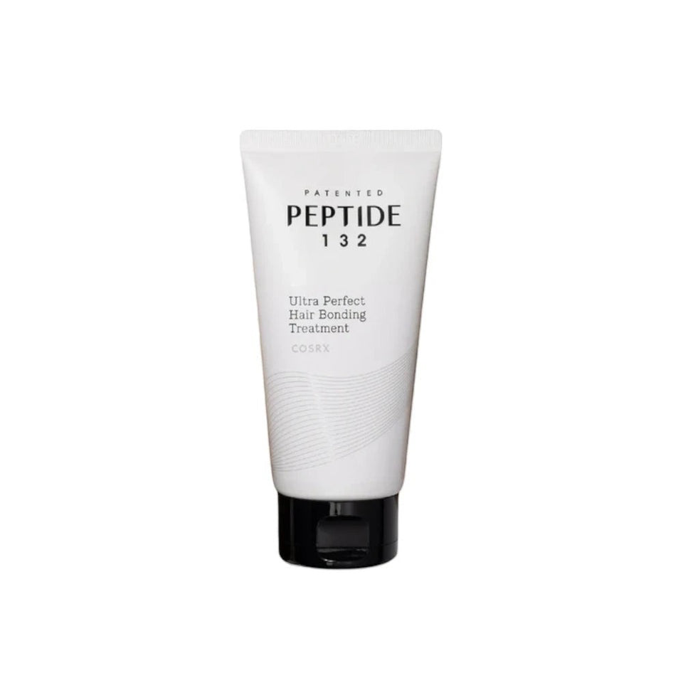 Skin TOGO COSRX Peptide-132 Ultra Perfect Hair Bonding Treatment in a white 120ml squeeze tube for damaged hair.