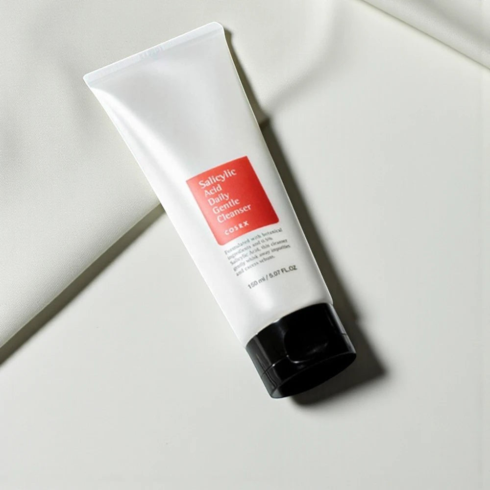 Skin TOGO Cosrx Salicylic Acid Daily Gentle Cleanser in a white 150ml tube for oily and acne-prone skin.