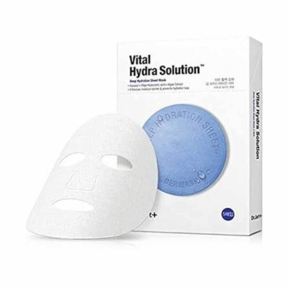 Skin TOGO Dr.Jart Vital Hydra Solution sheet mask with white cellulose mask and blue packaging box
