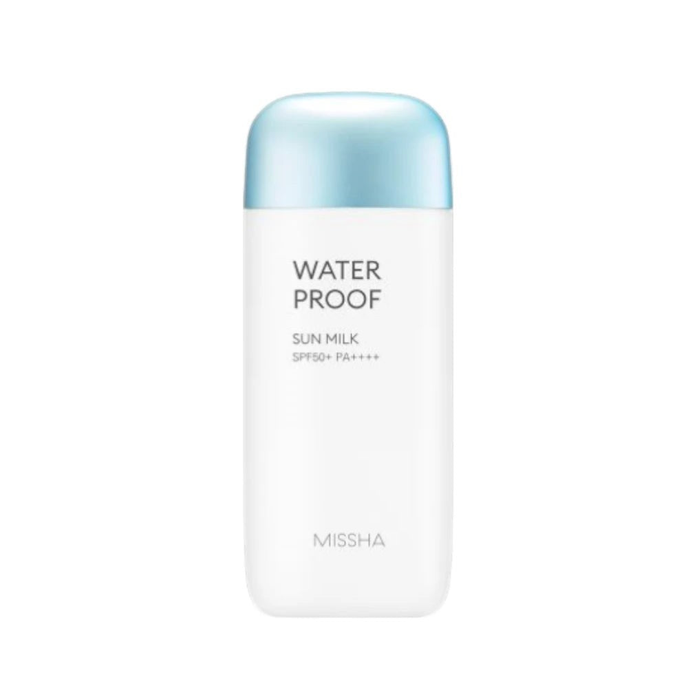 Skin TOGO MISSHA All Around Safe Block Waterproof Sun Milk with SPF50+ PA++++ protection in a white 70ml bottle