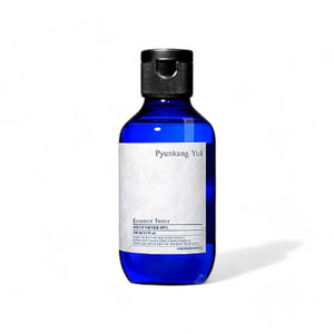 Skin TOGO Pyunkang Yul Essence Toner in a 100ml blue glass bottle with a minimalist white label for sensitive skin.