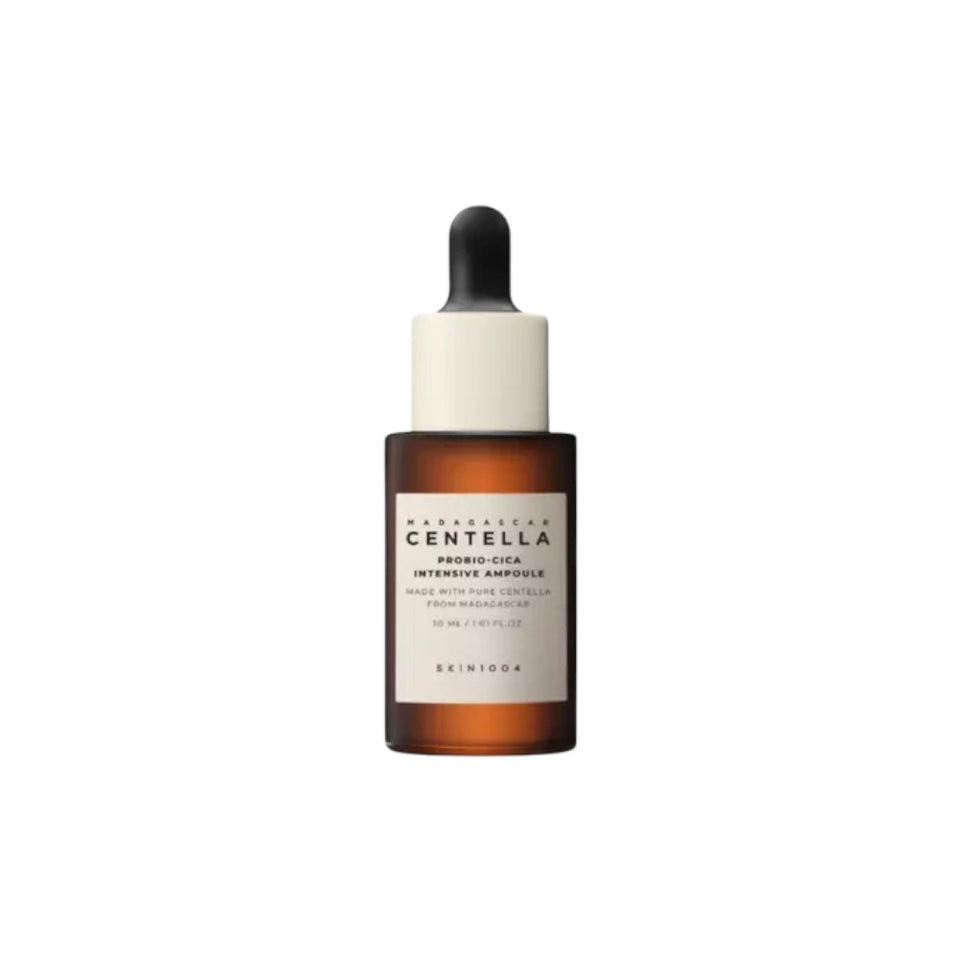 Skin TOGO SKIN1004 Madagascar Centella Probio-Cica Intensive Ampoule in a 30ml amber glass dropper bottle.