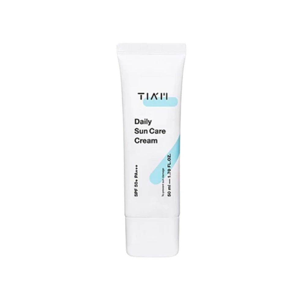 Skin TOGO TIAM Daily Sun Care Cream SPF 50+ in a white 50ml tube for daily UV protection and hydration.